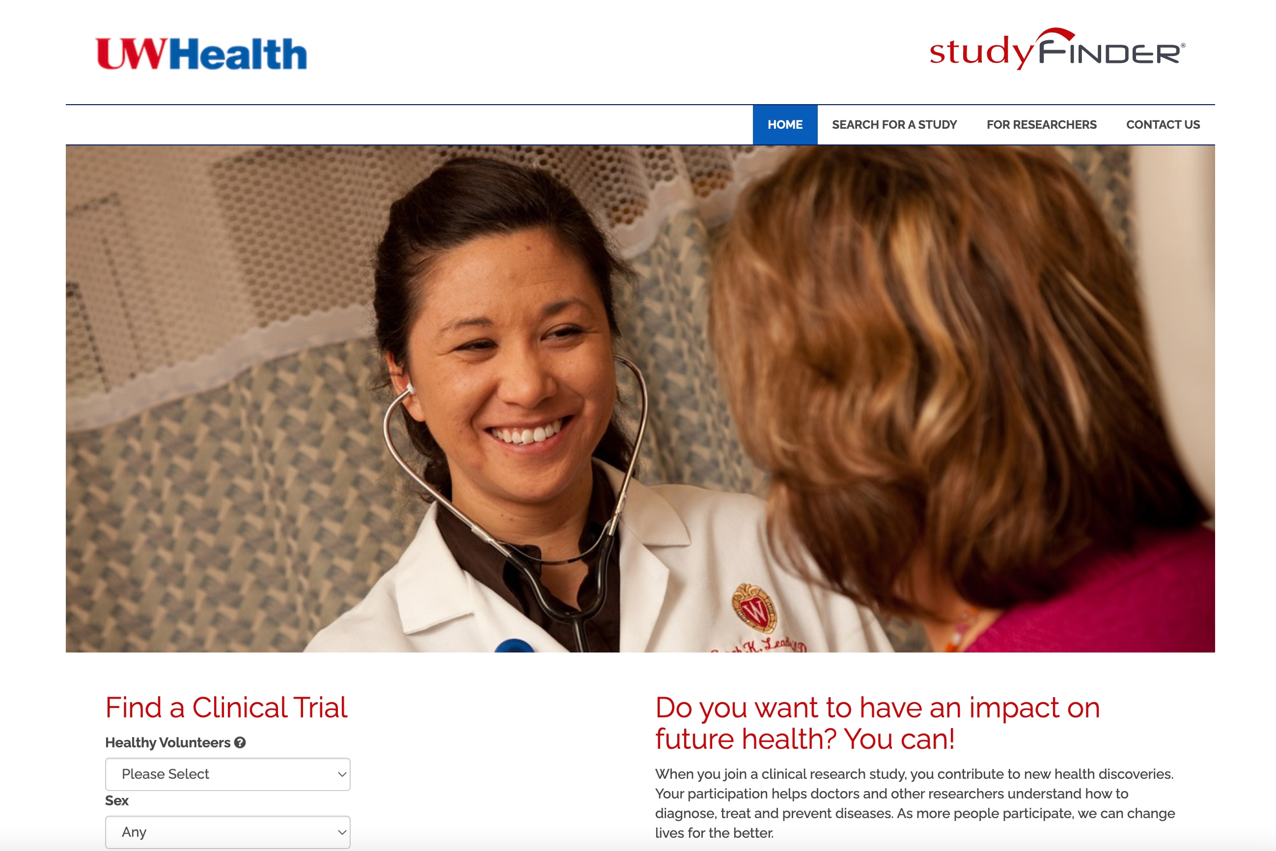 University of Wisconsin (UW Health) StudyFinder