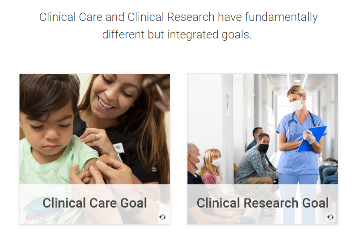 Clinical care and clinical research have fundamentally different, but integrated goals.