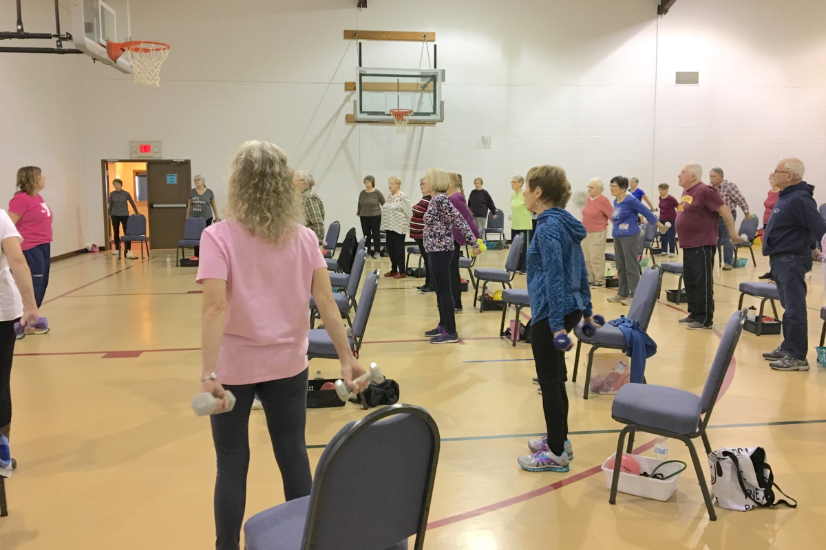 Fitness class in a gym