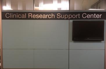 Clinical Research Support Center sign
