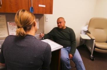 Participant visiting clinic doctor