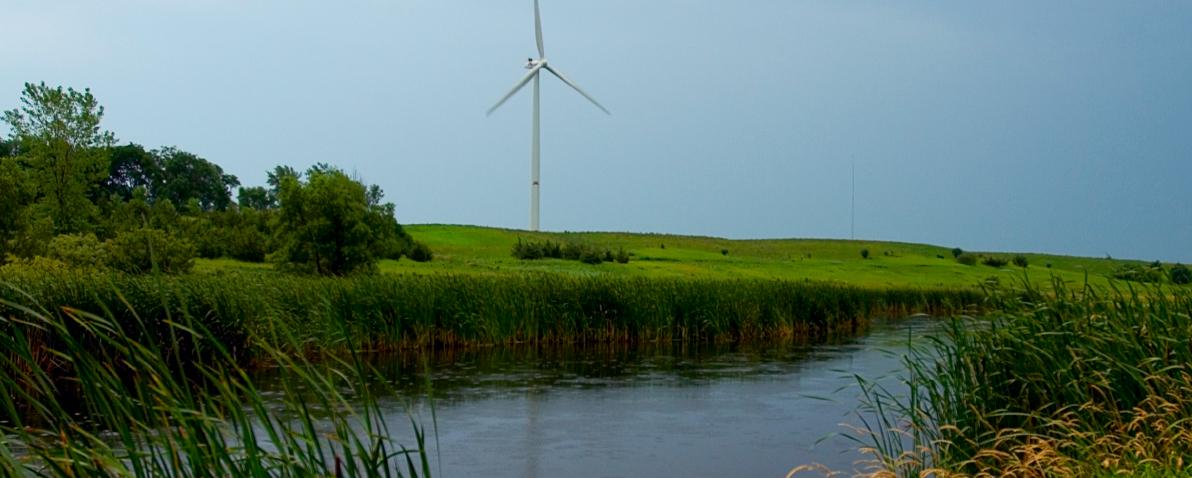 Wind turbine and stream