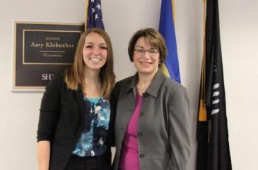 Jamie Morrissette with Senator Amy Klobuchar