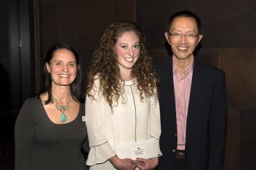 Bridget Curtin with CTSI team members Michelle Lamere and Dr. Yoji Shimizu.