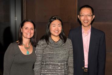 Sarah Kim with CTSI team members Michelle Lamere and Dr. Yoji Shimizu